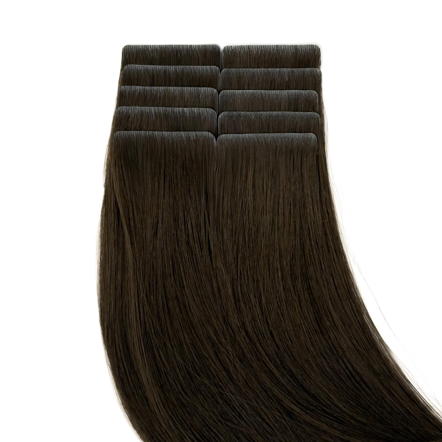Tape-in Extensions – Farbe: Dark Chocolate