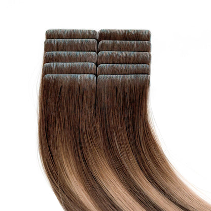 Tape-in Extensions – Farbe: Brown Sugar